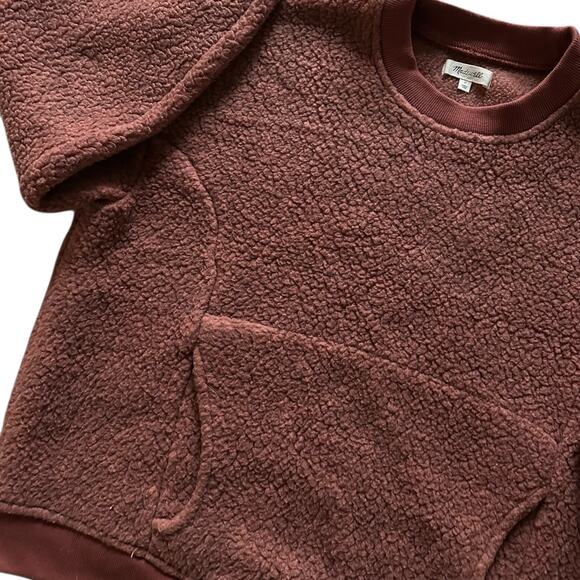 Madewell Polartec Fleece Crewneck Sweatshirt Medium Sweet Dahlia Thick Warm - Picture 6 of 8